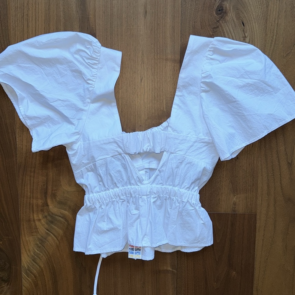 NWT / ciao lucia / white whip cotton poplin cutout shirt top / xs - Picture 5 of 7